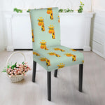Giraffe With Glasses Pattern Print Dining Chair Slipcover