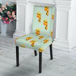 Giraffe With Glasses Pattern Print Dining Chair Slipcover