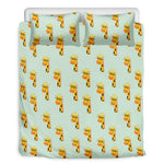 Giraffe With Glasses Pattern Print Duvet Cover Bedding Set