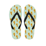 Giraffe With Glasses Pattern Print Flip Flops