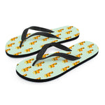 Giraffe With Glasses Pattern Print Flip Flops