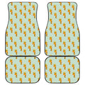 Giraffe With Glasses Pattern Print Front and Back Car Floor Mats