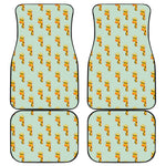 Giraffe With Glasses Pattern Print Front and Back Car Floor Mats