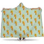Giraffe With Glasses Pattern Print Hooded Blanket