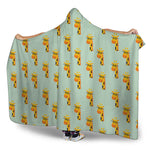 Giraffe With Glasses Pattern Print Hooded Blanket