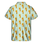 Giraffe With Glasses Pattern Print Men's Short Sleeve Shirt