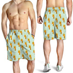 Giraffe With Glasses Pattern Print Men's Shorts