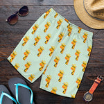 Giraffe With Glasses Pattern Print Men's Shorts