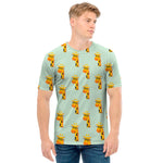 Giraffe With Glasses Pattern Print Men's T-Shirt