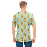 Giraffe With Glasses Pattern Print Men's T-Shirt