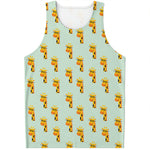 Giraffe With Glasses Pattern Print Men's Tank Top