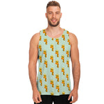 Giraffe With Glasses Pattern Print Men's Tank Top