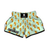 Giraffe With Glasses Pattern Print Muay Thai Boxing Shorts