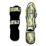 Giraffe With Glasses Pattern Print Muay Thai Shin Guard