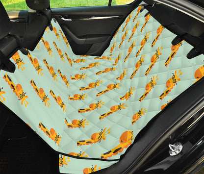 Giraffe With Glasses Pattern Print Pet Car Back Seat Cover