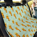 Giraffe With Glasses Pattern Print Pet Car Back Seat Cover