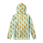 Giraffe With Glasses Pattern Print Pullover Hoodie