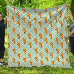 Giraffe With Glasses Pattern Print Quilt