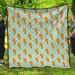 Giraffe With Glasses Pattern Print Quilt