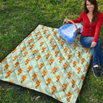 Giraffe With Glasses Pattern Print Quilt