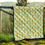 Giraffe With Glasses Pattern Print Quilt