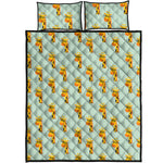 Giraffe With Glasses Pattern Print Quilt Bed Set