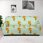 Giraffe With Glasses Pattern Print Sofa Cover