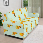 Giraffe With Glasses Pattern Print Sofa Cover