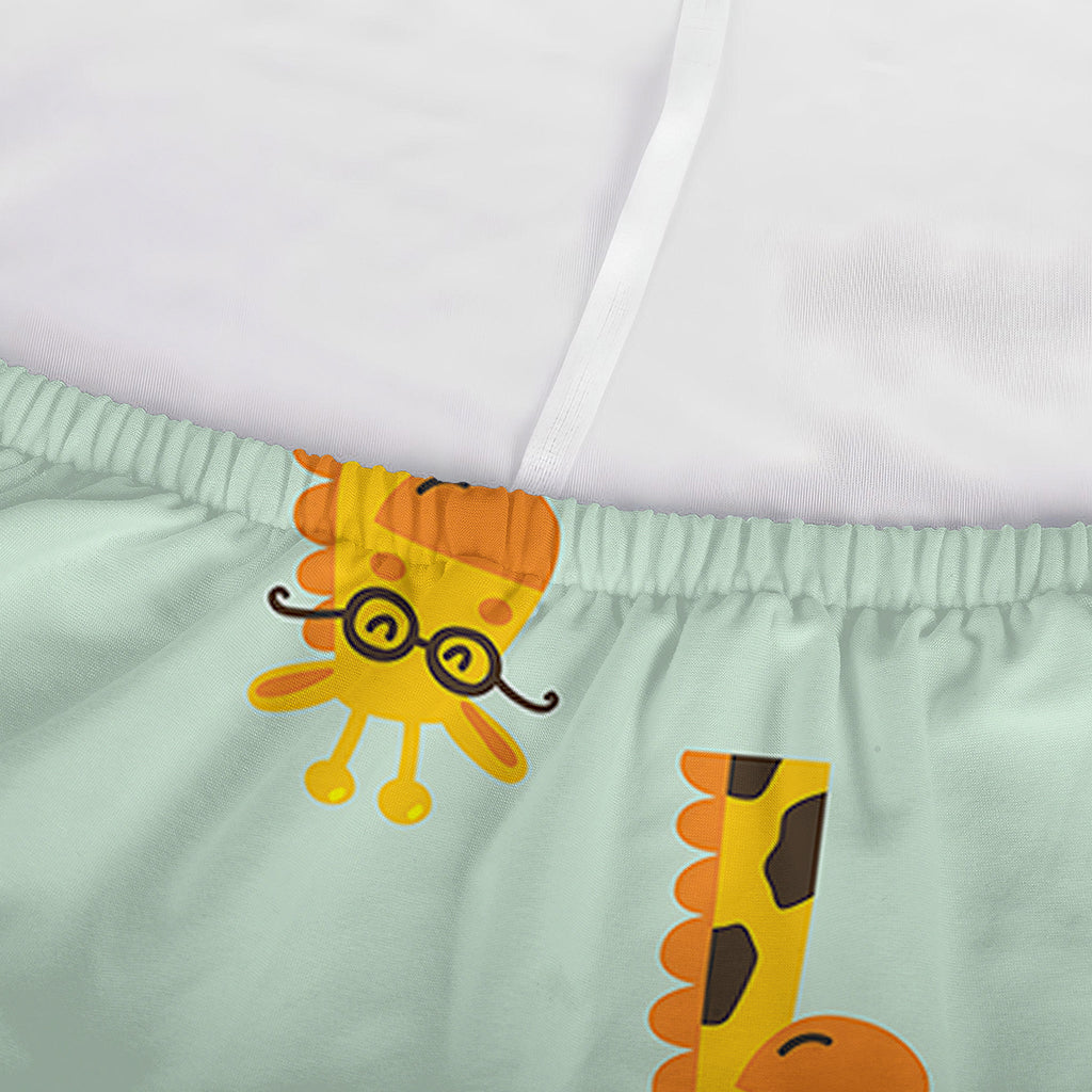 Giraffe With Glasses Pattern Print Sofa Cover
