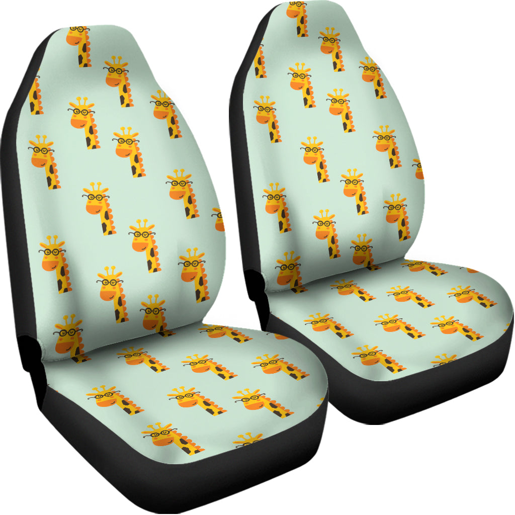 Giraffe With Glasses Pattern Print Universal Fit Car Seat Covers