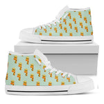 Giraffe With Glasses Pattern Print White High Top Shoes