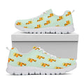Giraffe With Glasses Pattern Print White Running Shoes