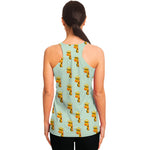 Giraffe With Glasses Pattern Print Women's Racerback Tank Top