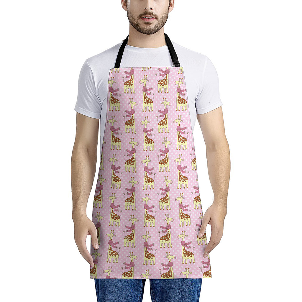 Giraffe With Scarf Pattern Print Apron