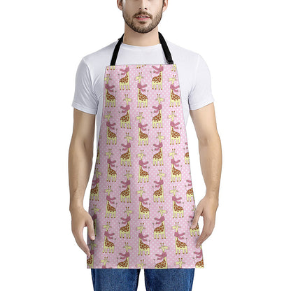 Giraffe With Scarf Pattern Print Apron