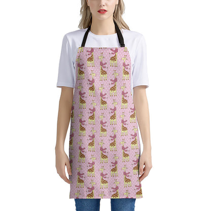Giraffe With Scarf Pattern Print Apron