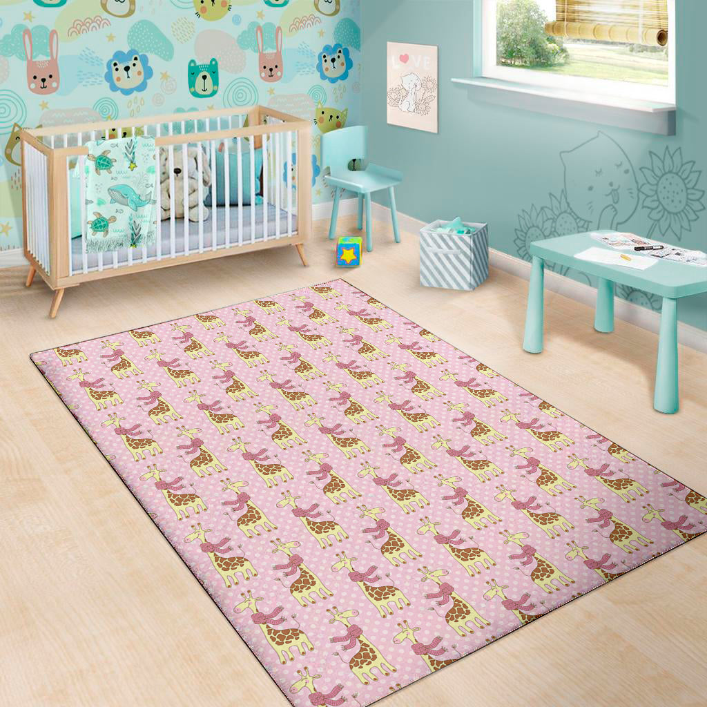Giraffe With Scarf Pattern Print Area Rug