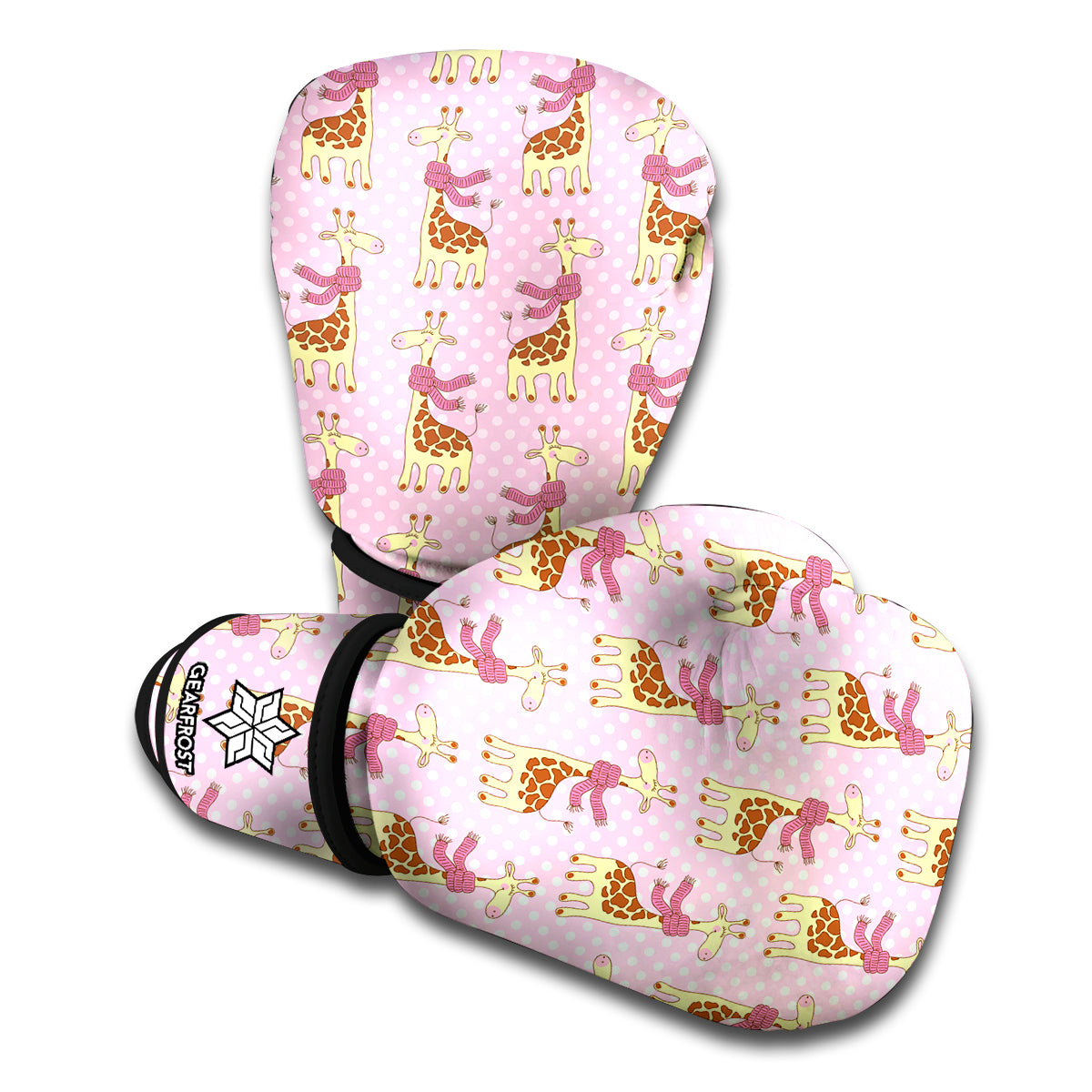 Giraffe With Scarf Pattern Print Boxing Gloves