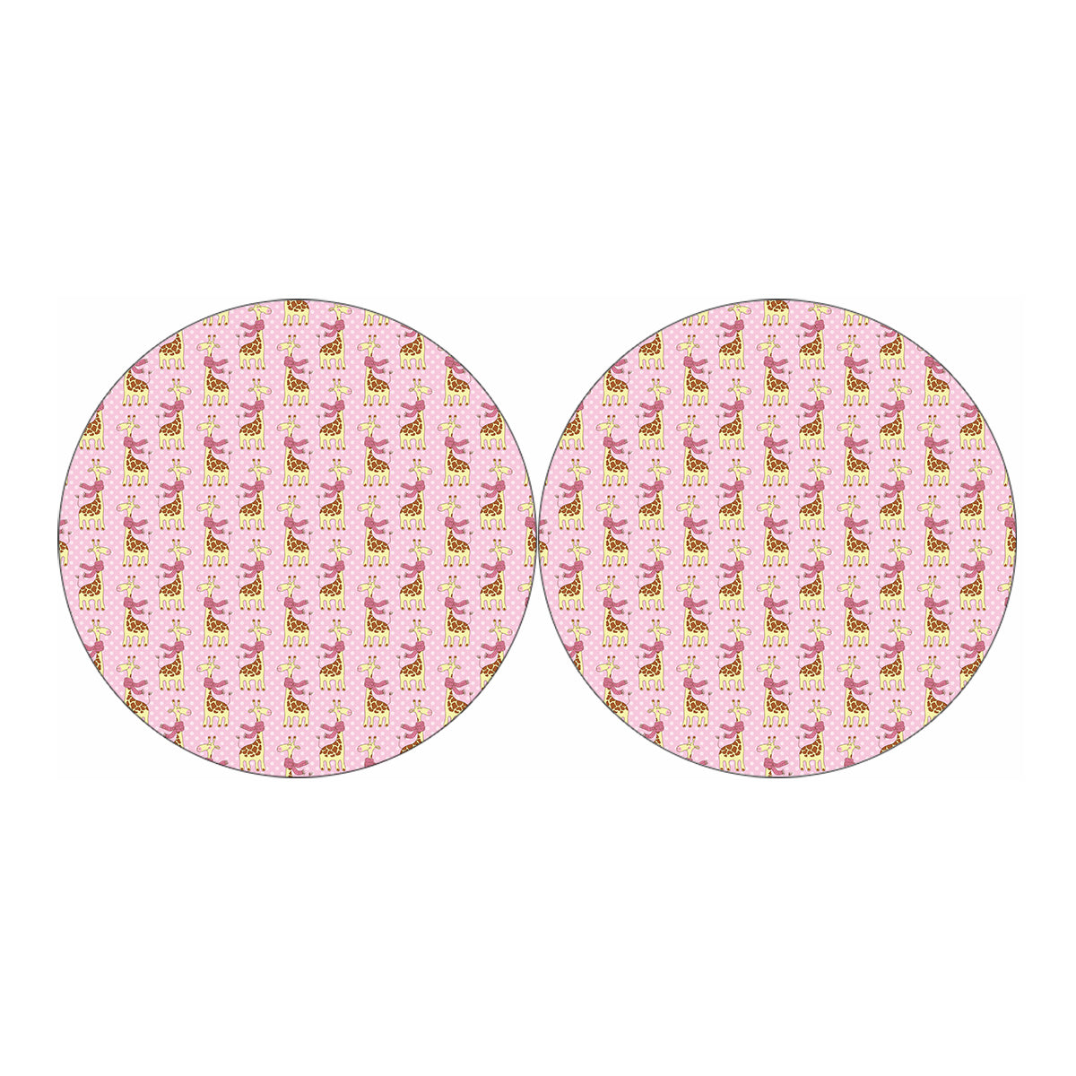 Giraffe With Scarf Pattern Print Car Coasters