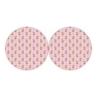 Giraffe With Scarf Pattern Print Car Coasters