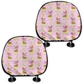 Giraffe With Scarf Pattern Print Car Headrest Covers