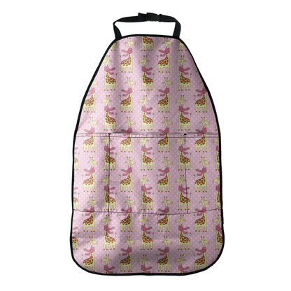 Giraffe With Scarf Pattern Print Car Seat Organizers