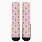Giraffe With Scarf Pattern Print Crew Socks