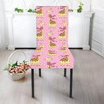 Giraffe With Scarf Pattern Print Dining Chair Slipcover