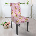 Giraffe With Scarf Pattern Print Dining Chair Slipcover