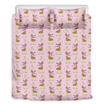 Giraffe With Scarf Pattern Print Duvet Cover Bedding Set