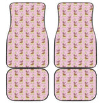 Giraffe With Scarf Pattern Print Front and Back Car Floor Mats