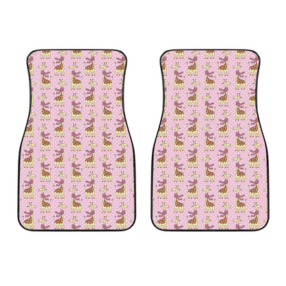 Giraffe With Scarf Pattern Print Front Car Floor Mats