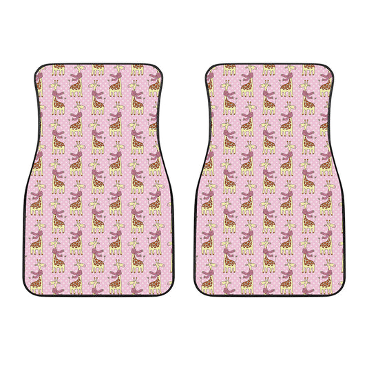Giraffe With Scarf Pattern Print Front Car Floor Mats