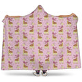 Giraffe With Scarf Pattern Print Hooded Blanket